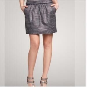 Gap Women's Navy Silver Sparkle Mini Tweed Skirt Navy Silver Size 8
